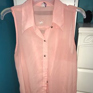 Pink button up blouse